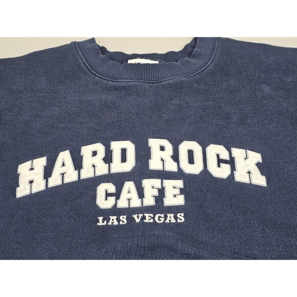 Hard Rock Cafe Las Vegas Sweatshirt Mens Lrg. Blue/Navy& White Raised Lettering - Picture 2 of 8